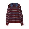 Ye Shuhua College Style Striped Lapel Knitwear Top for Women - Autumn Winter Thick Loose Fit.