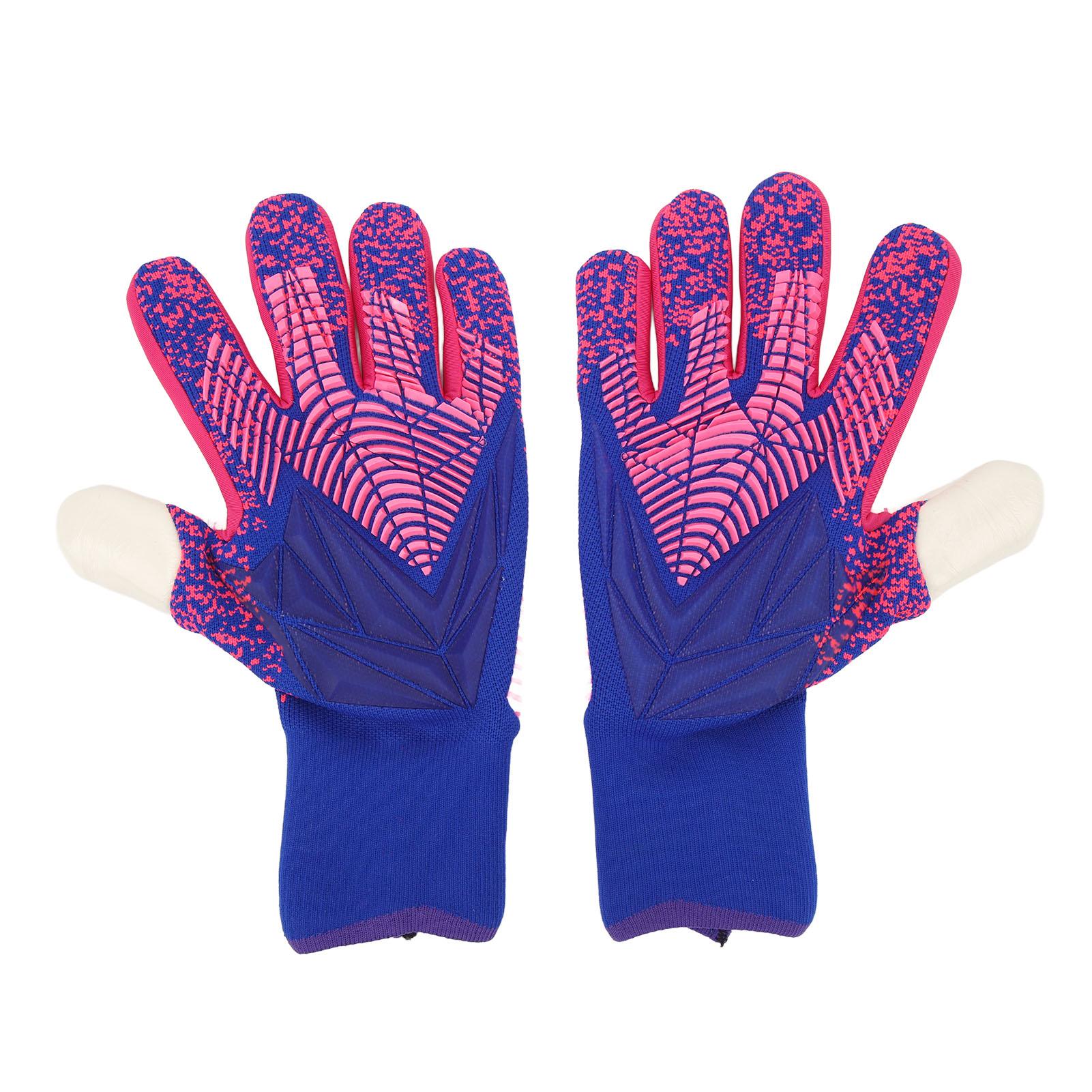 1Pair Goalkeeper Gloves Soccer Goalie Gloves Latex Strong Grip Breathable Comfortable Sports Gloves for Training Size 9 фиолетовый