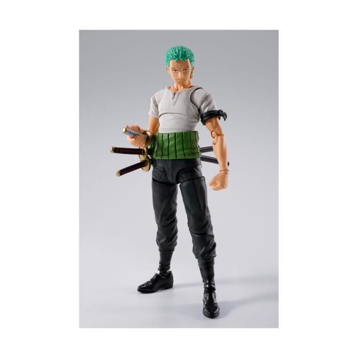 Bandai Tamashii Nations - One Piece - Action Figure S.H.Figuarts Roronoa Zoro Versione Romance Dawn. 15 cm