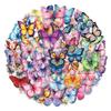 60 INS Colored Butterfly Sticker Bag Waterproof Transparent PET Butterfly Material Decorative Guitar Notebook