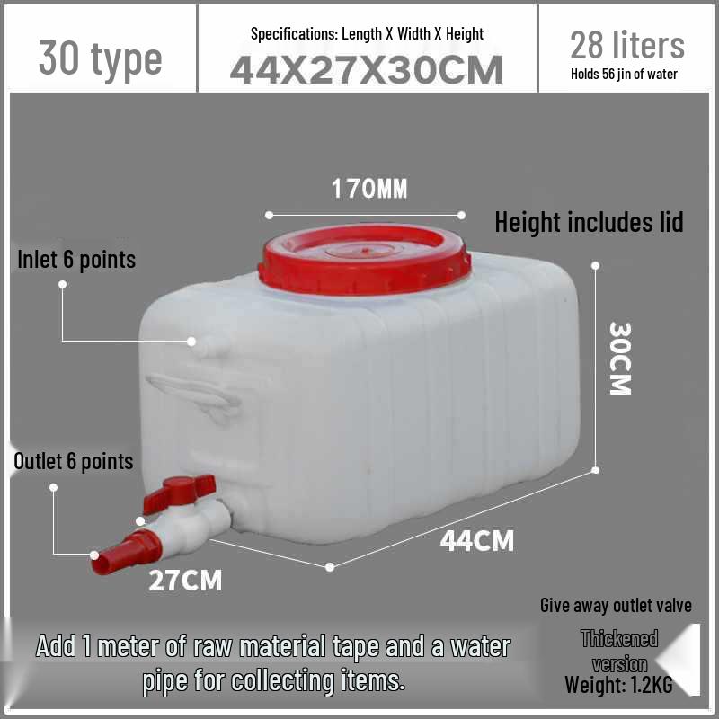 Food Grade Large Plastic Water Storage Bucket with Rectangular Lid for Household Use