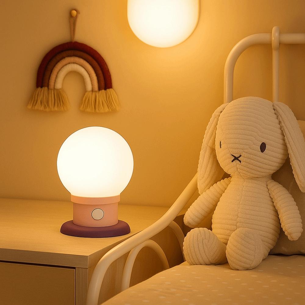 Modern Dimmable Bulb Shape Night Light Timed Portable Bedside Lamp Romantic Energy Saving Decorative Lighting Photograph Props