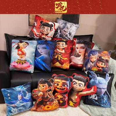 Devil Boy Nezha Printed Pillow Office Cushion Pillow Home Sofa Cushion Plush Toy