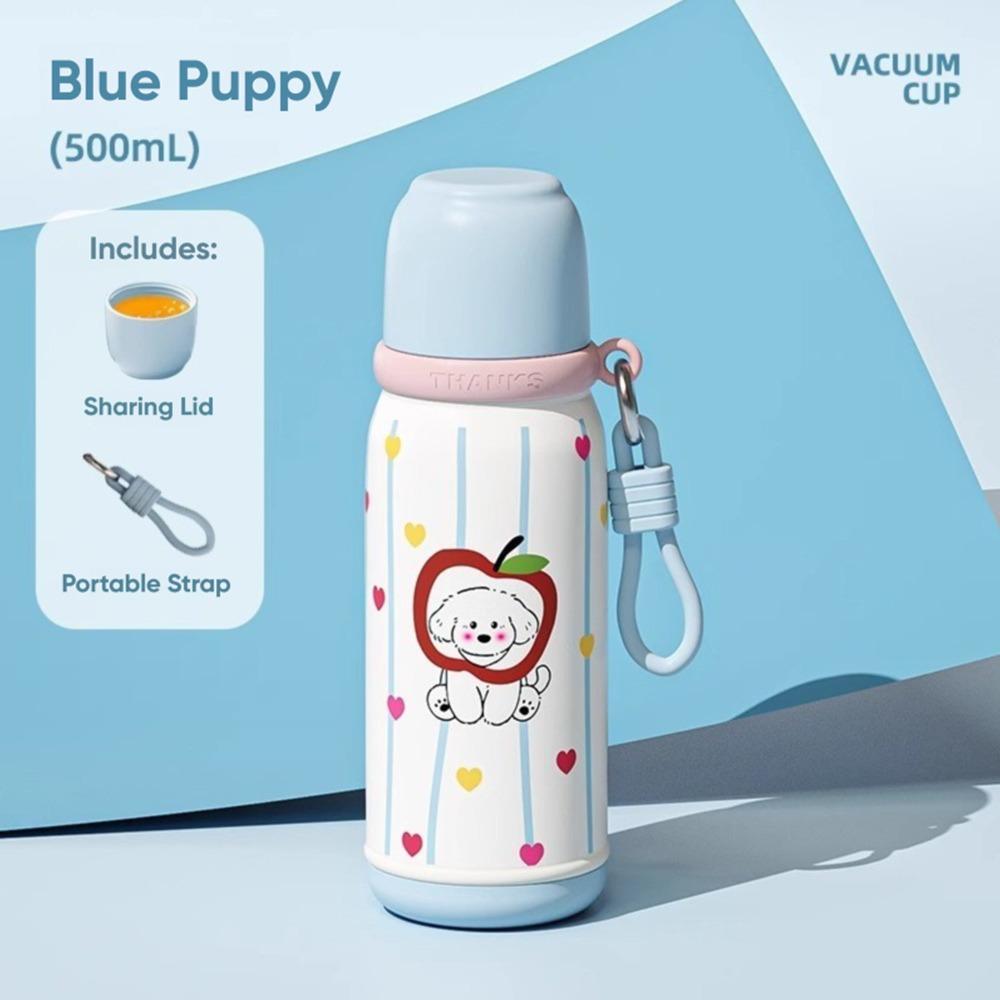 500ml Thermal Cup with Straw Straw Water Bottle Cute Insulated Cup  Kids