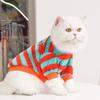 Embroidery Fleece Pet Clothes Warm Striped Pat Tern Universal Size Winter Wear Cat Dog Apparel Soft Fabric Puppy Winter Clothing