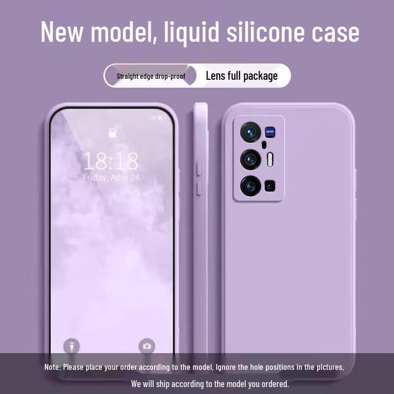 Compatible vivo X70 Pro+ Solid Color Liquid Silicone Anti-Drop Full Coverage Soft Case