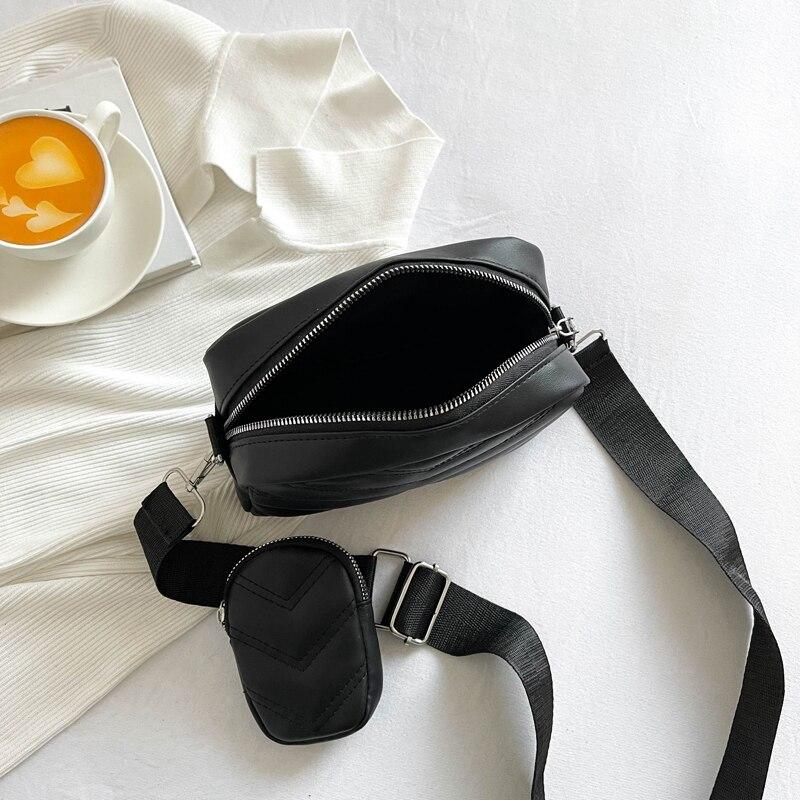 Women'S Bag Simple Embroidered Thread Single Shoulder Bag Fashion Crossbody Pu Soft Leather Texture Retro Middle Aged Mom'S Bag