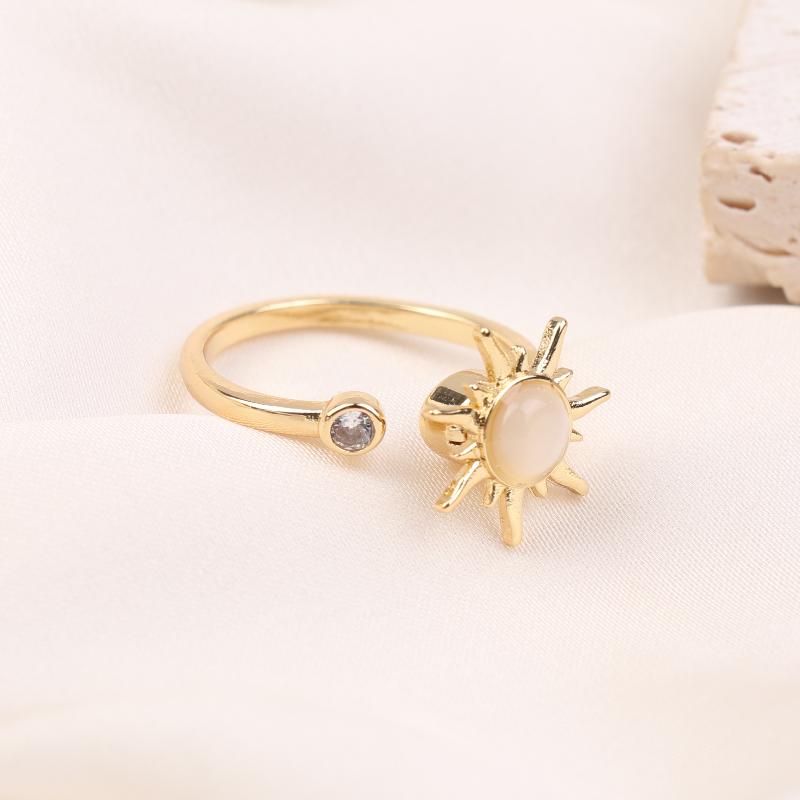 

Rotatable Four Leaf Clover Anxiety Rings For Women Zircon Anti-Stress Fidget Spinner Ring Aesthetic Jewelry Gift 09