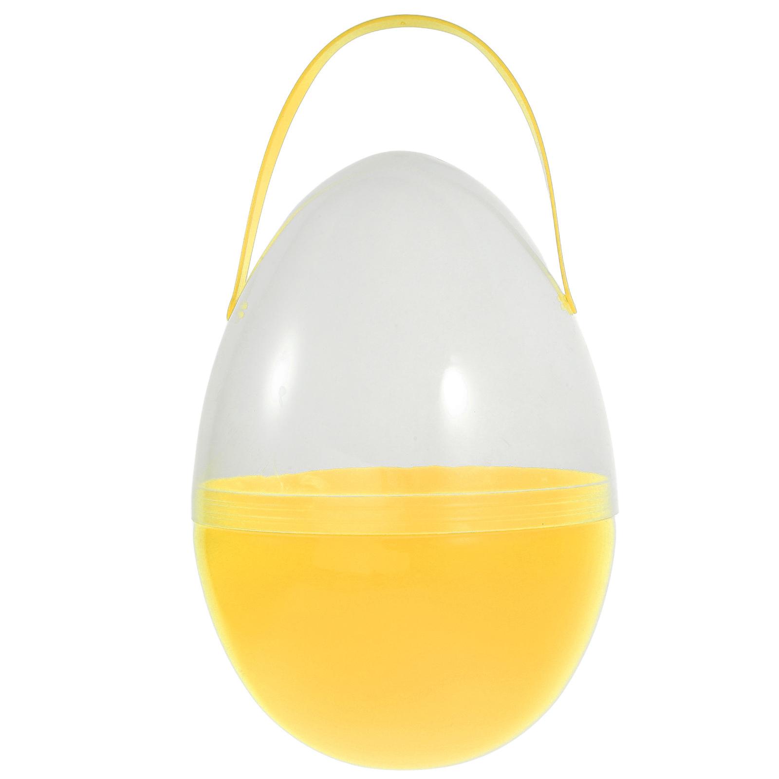 

Большое 25 см разноцветное пластиковое заполняемое пасхальное яйцо с ручкой, контейнер с закручивающейся крышкой для украшения вечеринок, сделай сам ПАСХА жёлтый