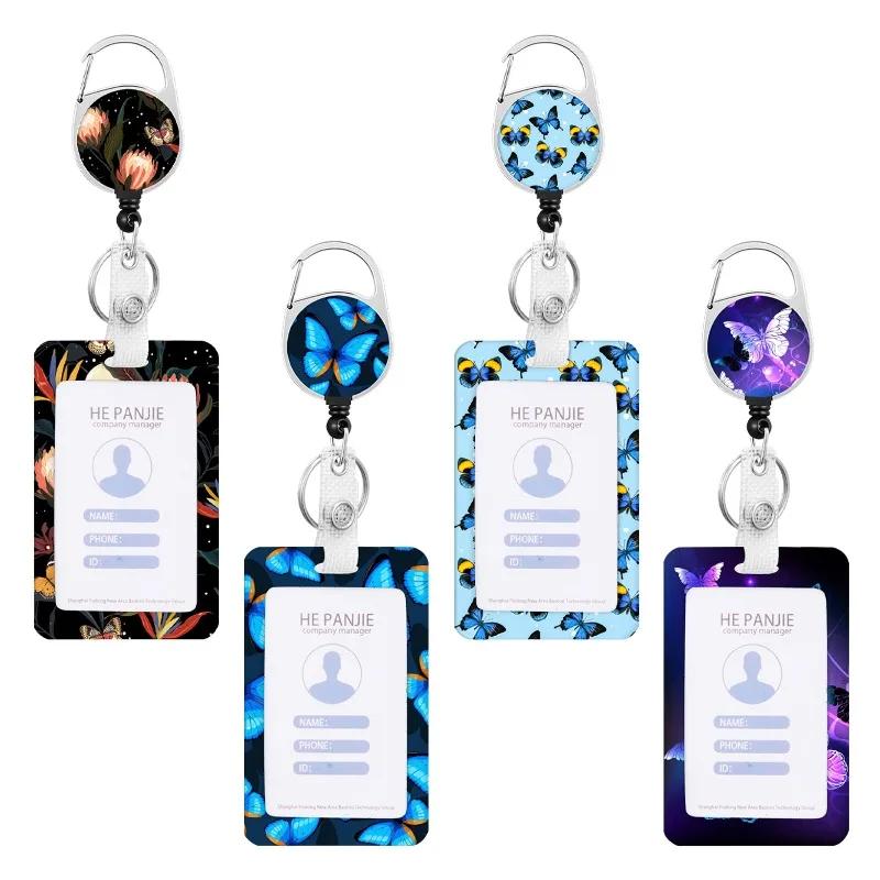 Work Office Badge Holder Fashionable Badge Holder Retractable Reel Stylish Id Card Protector for Work School Professionals Badge