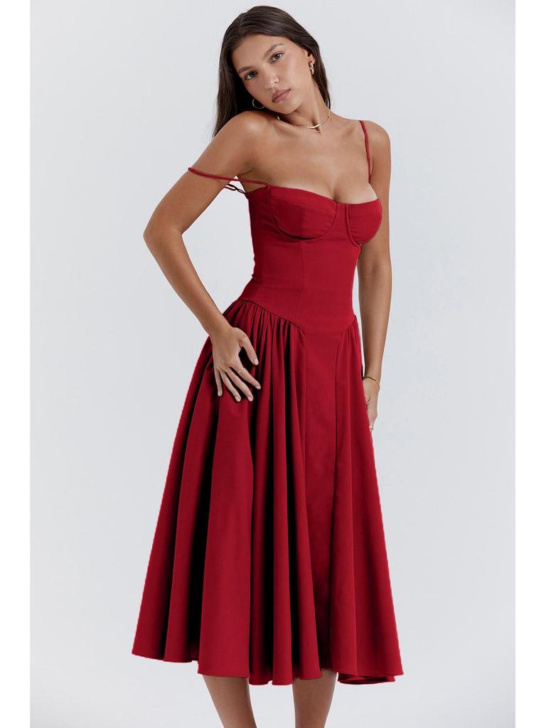 2024 French Retro Long Slip Dress - Court Style Dopamine Outfit
