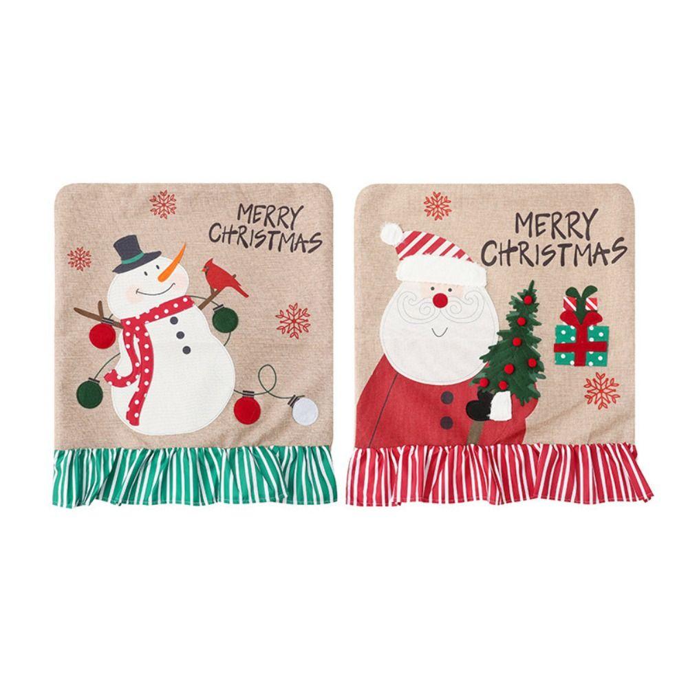 Santa Claus Christmas Chair Cover Cloth Wear for Chairs Dinner Chair Seat Cover  Restaurant