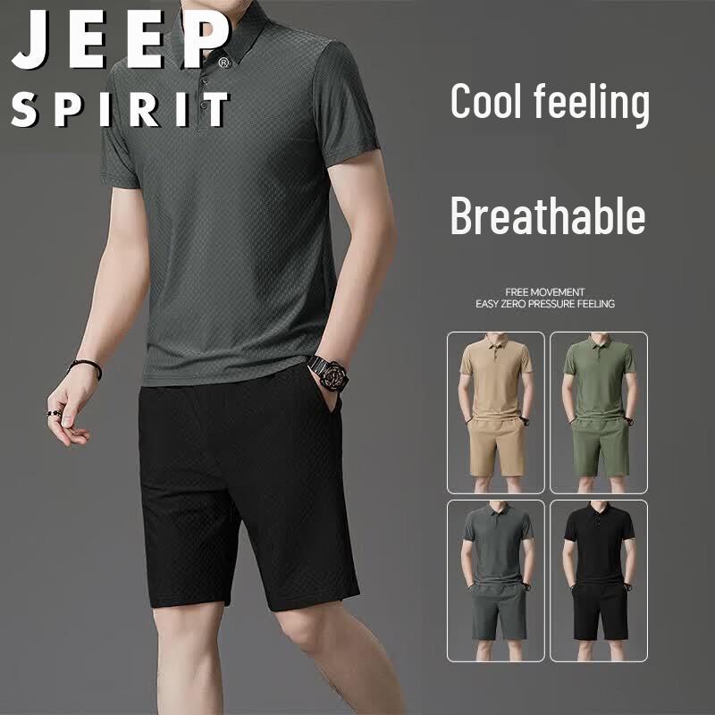 JEEP SPIRIT Men s Summer Casual Sportswear Set 6XL