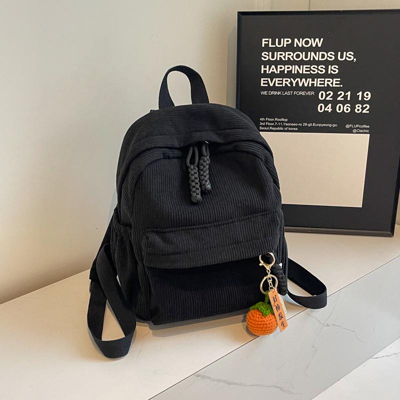 2025 New Fashion Women's Small Corduroy Double Shoulder Backpack