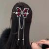 Rhinestone Butterfly Metal Hair Claw For Women Hairpins Vintage Crystal Pearl Pendant Hair Clips Female Hair Jewelry Accessories