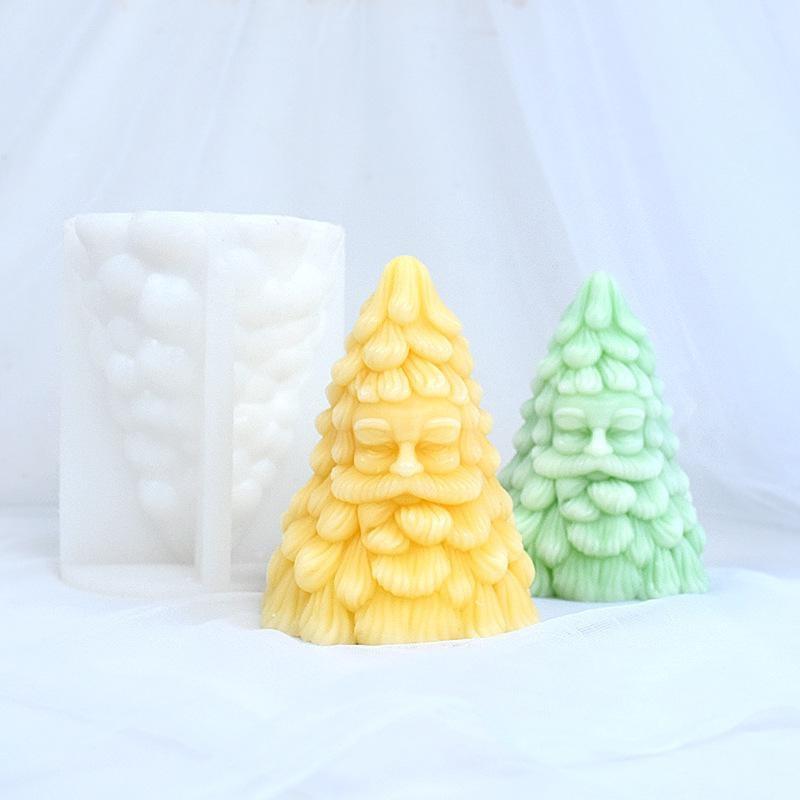 Christmas Grandpa Christmas Tree Mold DIY Aromatherapy Candle Desktop Decoration Christmas Companion Gift Silicone Mold