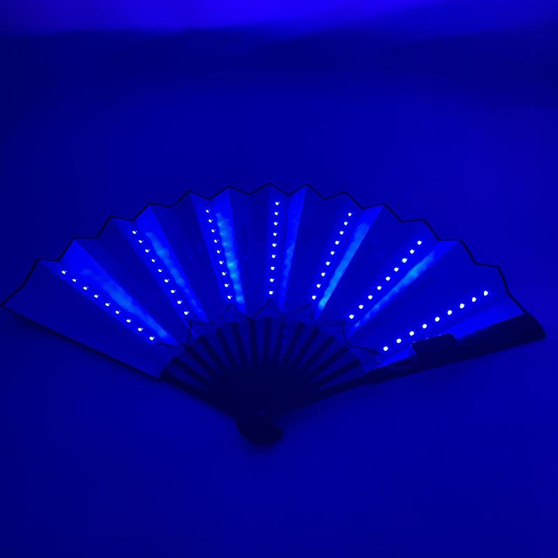

Красочный светодиодный светящийся складной веер для атмосферы ночного клуба, KTV, бара и интернет-знаменитостей