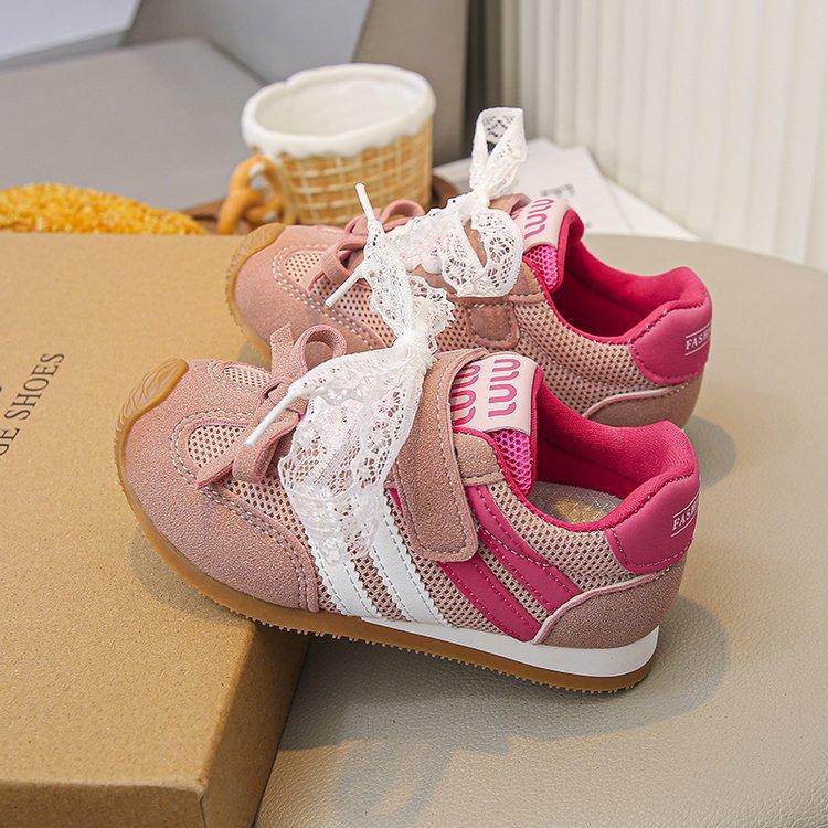 Girls shoes sneakers summer 2025 new children's German training shoes red mesh versatile breathable casual shoes