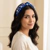 Nail Pearl Head Hoop Solid Color Baroque Headband Vintage Rhinestone Pearl Hairband  Adult