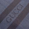 Excellent GUCCI Scarf Herringbone Pattern Fringe Shawl Stole Blue Brown Mens Used