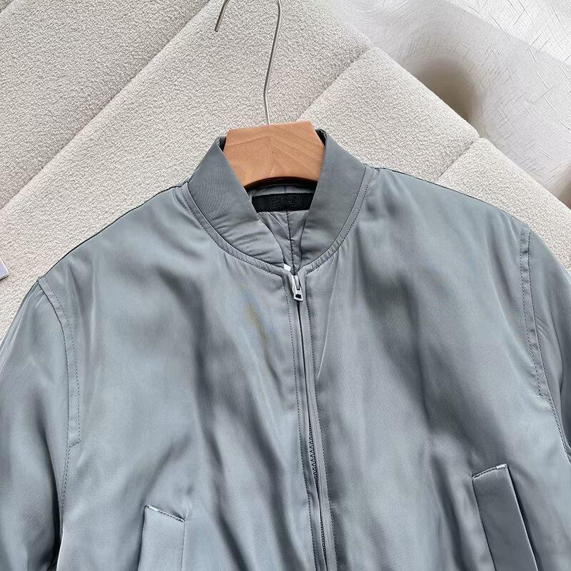 2025 Spring Women's Stand-Up Collar Bomber Jacket