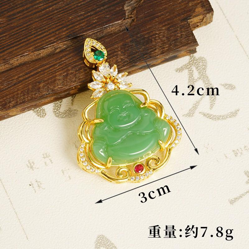 Gold Plated Buddha Pendant Necklace Women Minimalist Elegant Ethnic Style Charm Jewelry