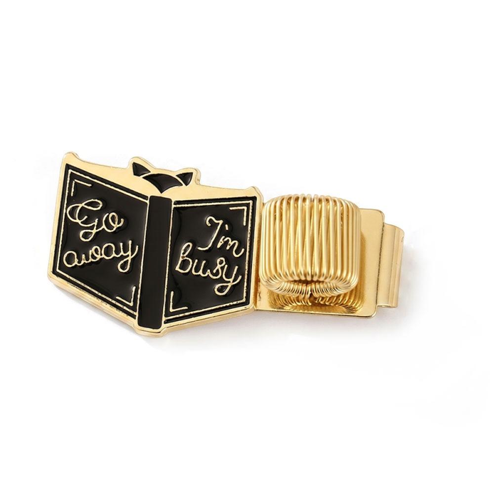 Book Shaped Pen Clip Metal Spring Pen Keeper Multi-functional Pen Holder  Journals & Notebook
