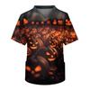 Men's Short Sleeve V-Neck Halloween Print Chest Pocket Care Top