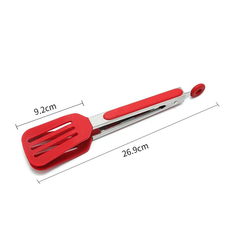 Pinze da Cucina in Silicone Antiaderenti Pinze per Alimenti in Acciaio Inossidabile Clip Antiscivolo per Pane Bistecca Insalata Pizza Barbecue Griglia Accessori da Cucina