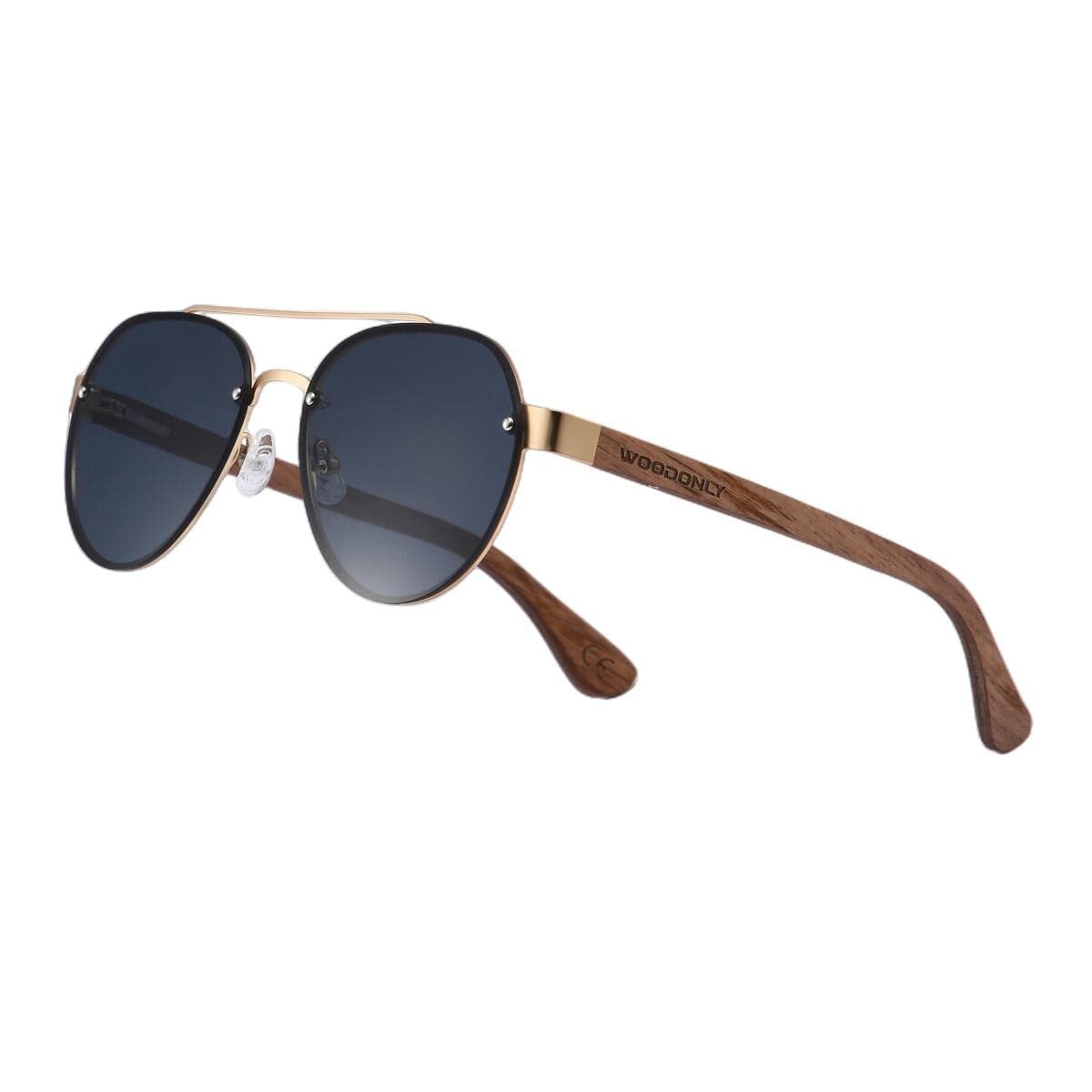 

Wooden Pilot Polarized Sunglasses UV400 Protection Handmade Sunglasses Perfect Gift for Men Women [WOODONLY] - & (Gray) сірий колір