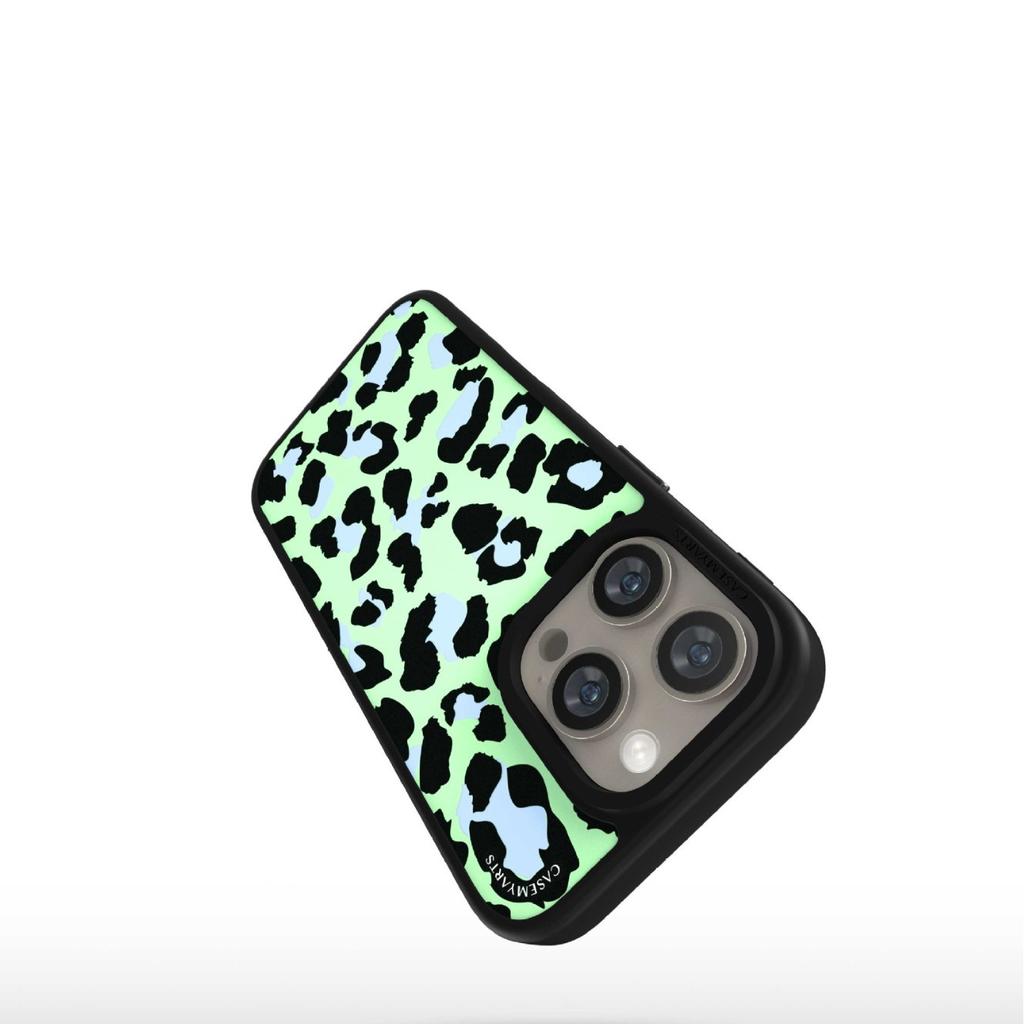 Green Background Leopard Print for 16Pro Personalized Cartoon for IPhone15ProMax for Apple 14Pro Anti-fall Protection 13