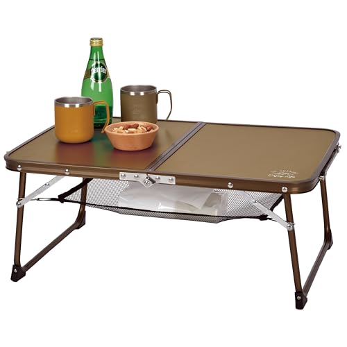 Captain Stag (CAPTAIN STAG) Monte UC-607 Outdoor Table, Aluminum Slim FD Table with Shelf and Handles