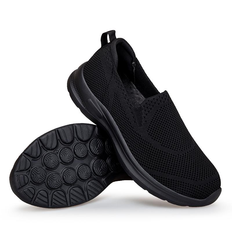 Couples Slip-on Casual Shoes Lightweight Flats Breathable Knitted Loafers Women Men Comfortable Daily Walking Shoes