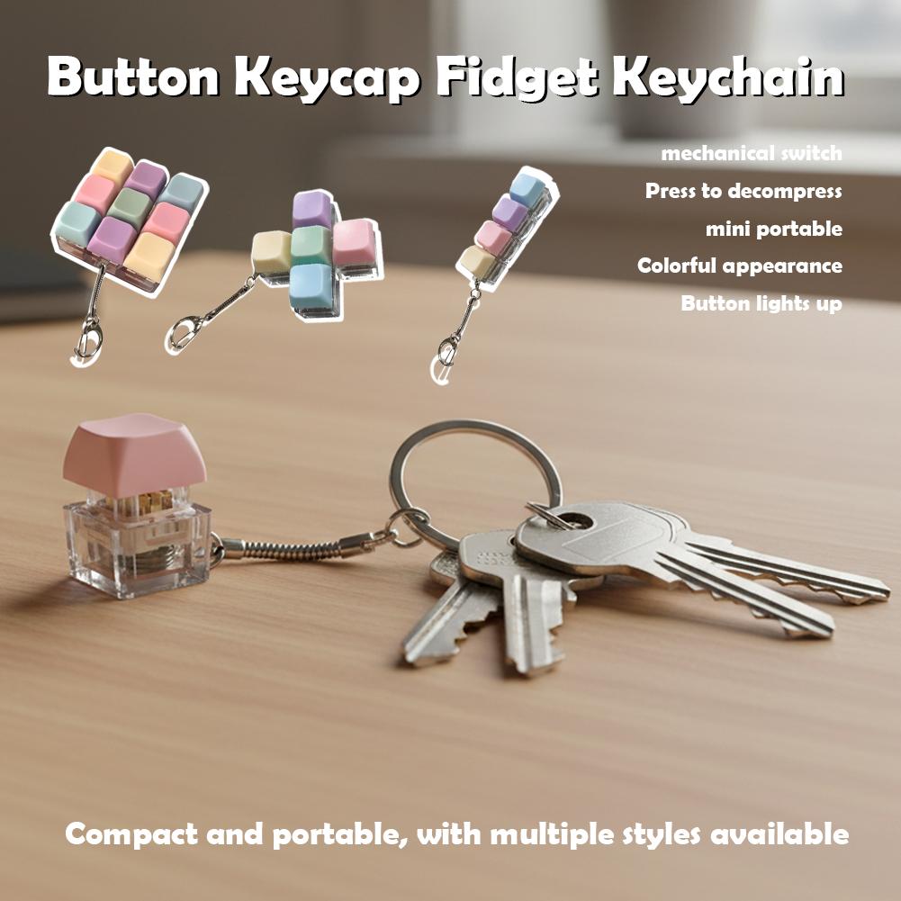 Fidget Decompression 1/4/5/9 Keyboard Key Toy Anti Stress Finger Keyboard Games For Adults Antistress Toys Games Keychain