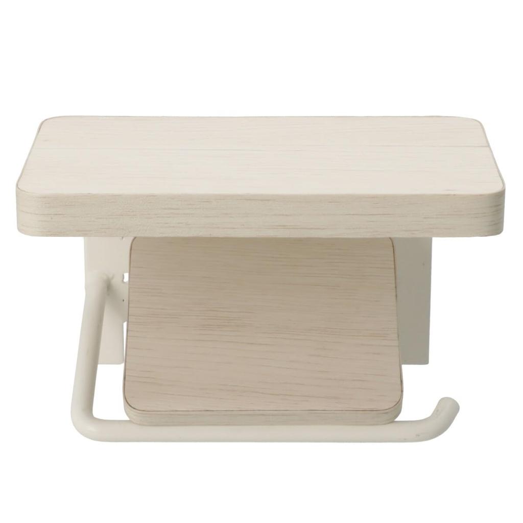 Nitori CS01 8530813 Single-Roll Toilet Paper Holder with Shelf Whitewash Direct from Japan