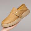 New Buckle Designer Loafers for Men Solid Color Light Breathable Cow Leather Shoes Man Soft Sole Fashion Casual Shoes Male
