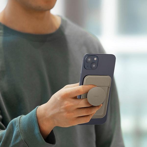 Uniq Flixa Magnetyczny Portfel Na Kartyz Podpórką Zielony/Lichen Green Magsafe