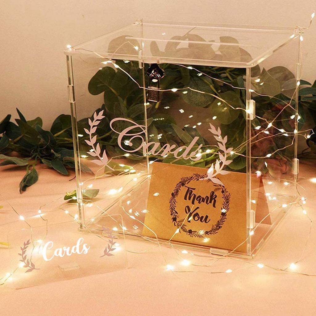 Acrylic Wedding Cards Box Money Gift Holder Box for Celebrations