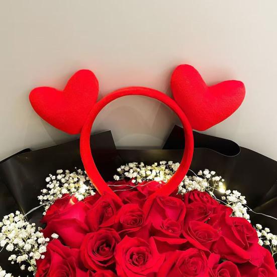 Fascia per capelli Decorazione Cuore Rosso Leggera Elastica Cerchietto per Capelli Fascia per Capelli San Valentino Donna Accessorio Versatile per Capelli