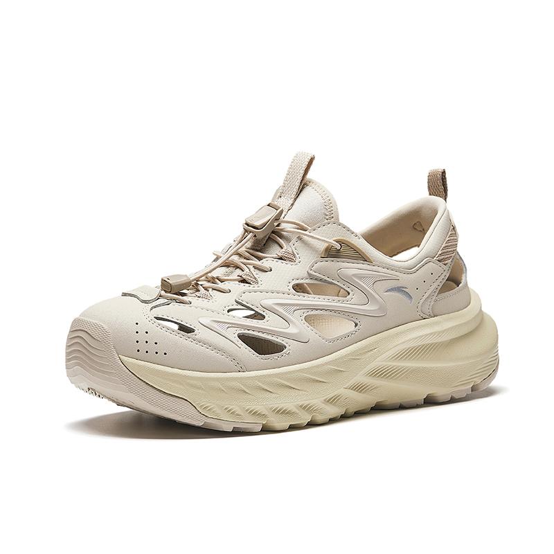 New Anta Slip Resistant Breathable Height Increasing River Trekking Shoes Women's Beige 922528522-4