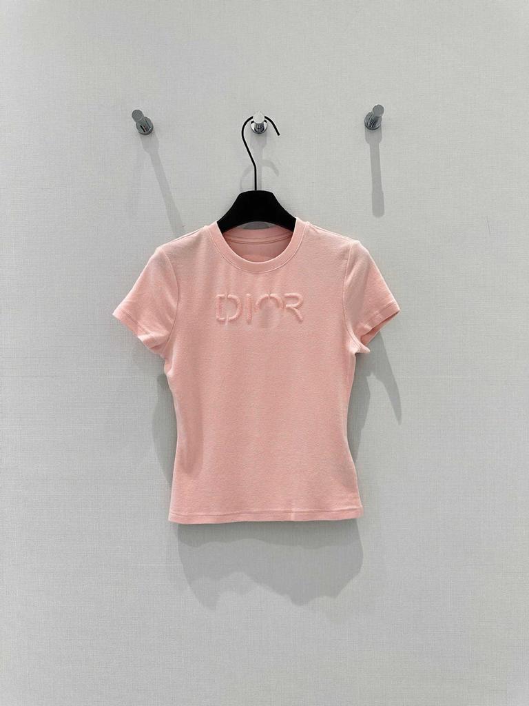 Elegant Embroidered Women's Slim Waist Short-Sleeve T-Shirt