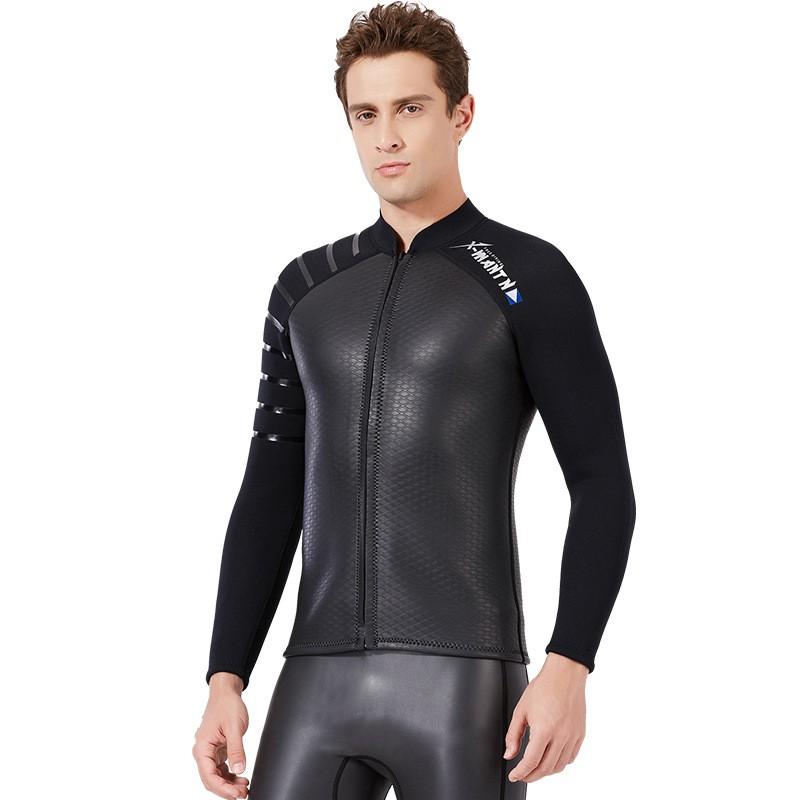 3mm Neoprene Wetsuit Top Men Women Warm Thermal Rash Guard Diving Surfing Snorkeling