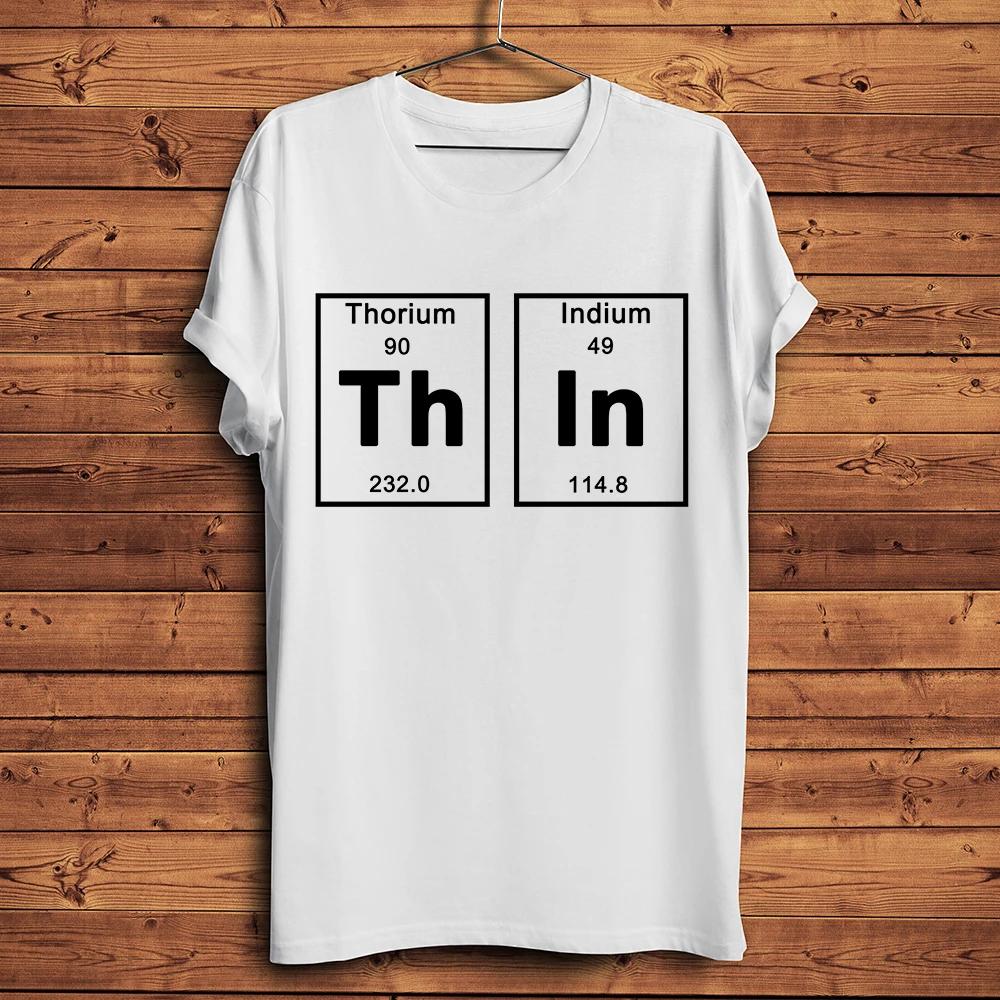 EleUnisexts Periodic Table StyleTHIN THICK Letter Print Funny Geek TshirtWhite Streetwear Casual T ShirtUnisex Tee Breathable S