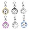 Watch Keychain Circular Dial High Precision Quartz Movement Pointer Silent Watch Compact Hook Keyring Watch