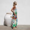 European and American Banquet Dress Dress, Large Skirt Tube Top, Sexy Fashion Split Print Dress for Women