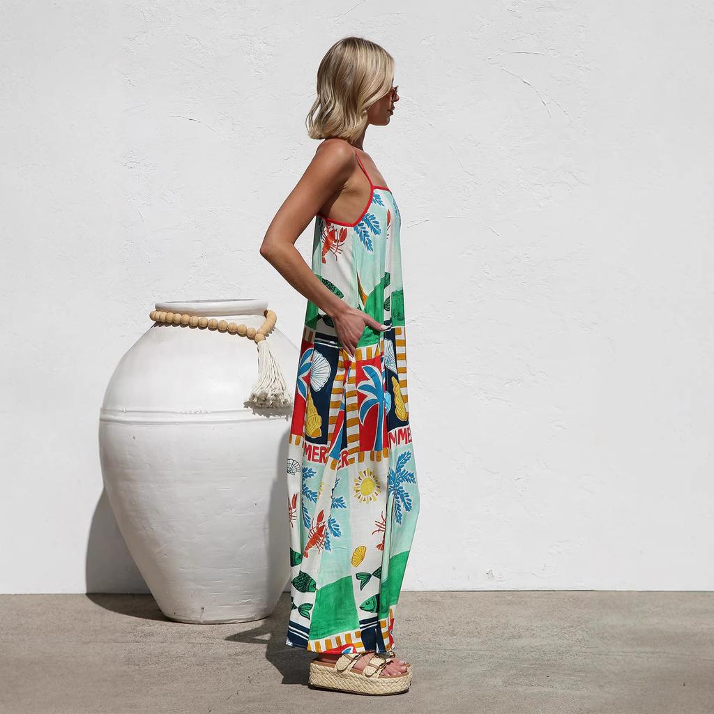 European and American Banquet Dress Dress, Large Skirt Tube Top, Sexy Fashion Split Print Dress for Women