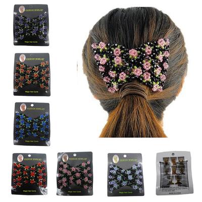 Magic Hair Comb Slide Easy Double Beads Hair Comb Clip Stretchy