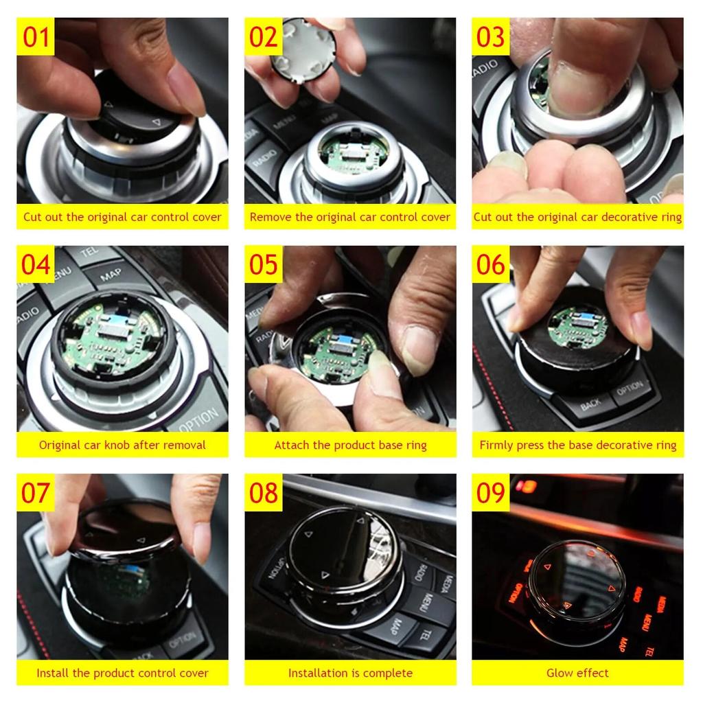 Car Multimedia Button Cover Trim Knob Sticker For BMW F10 F18 F07 F20 F21 F30 F06 F12 1/3/5/6 Series For NBT Controller Ceramic