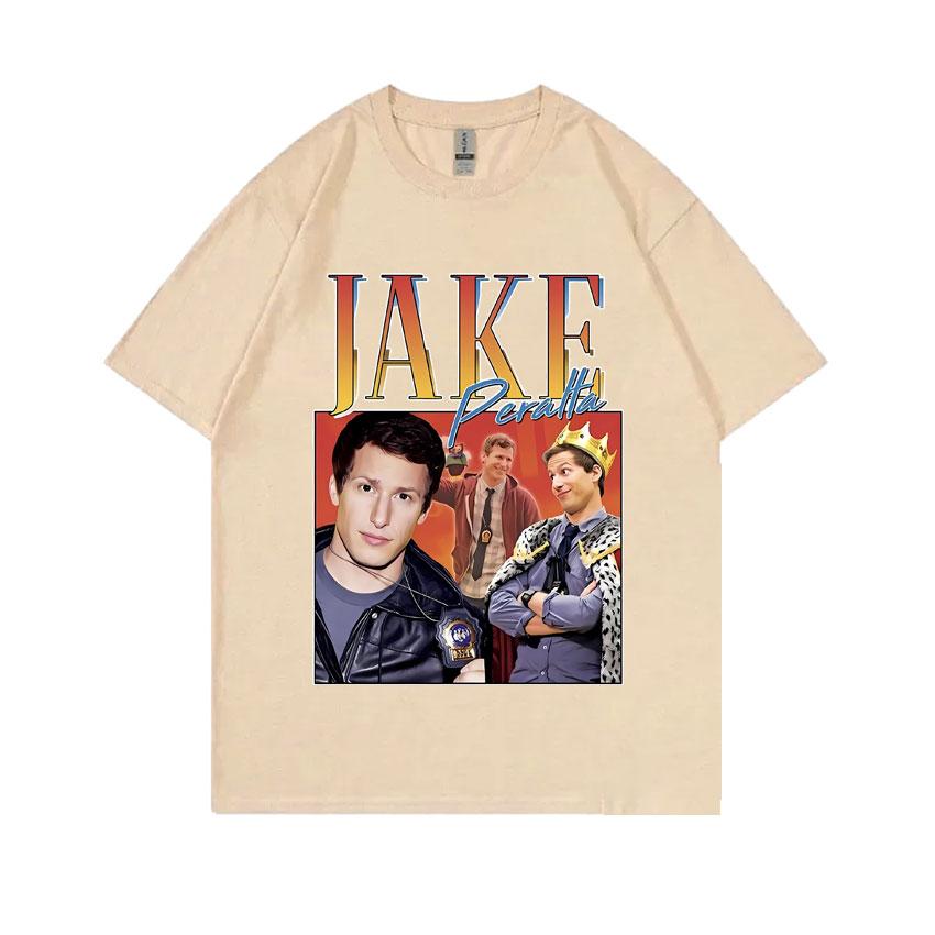 Jake Peralta Graphic Tshirt Unisex Women Fashion Vintage Streetwear Summer Women Comfortable Pure Cotton Oversized Short Sleeve
