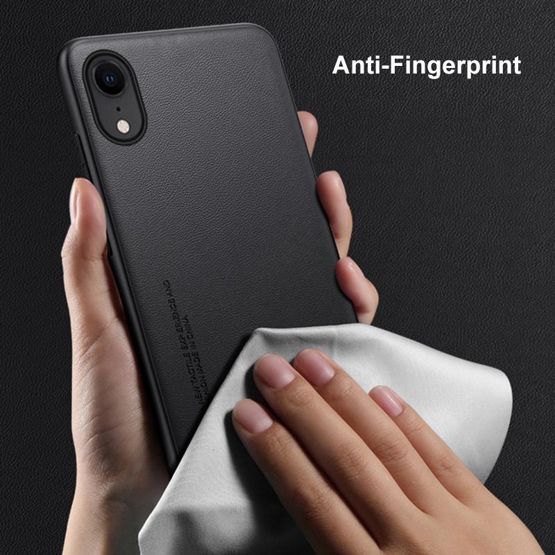 Lyxigt PU-läderfodral för iPhone XR Baksida Matt TPU Silikon Stötsäkert Fullständigt Skydd Telefonfodral för iPhoneXR Coque